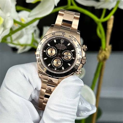 mens gold and black rolex|rolex daytona everose gold price.